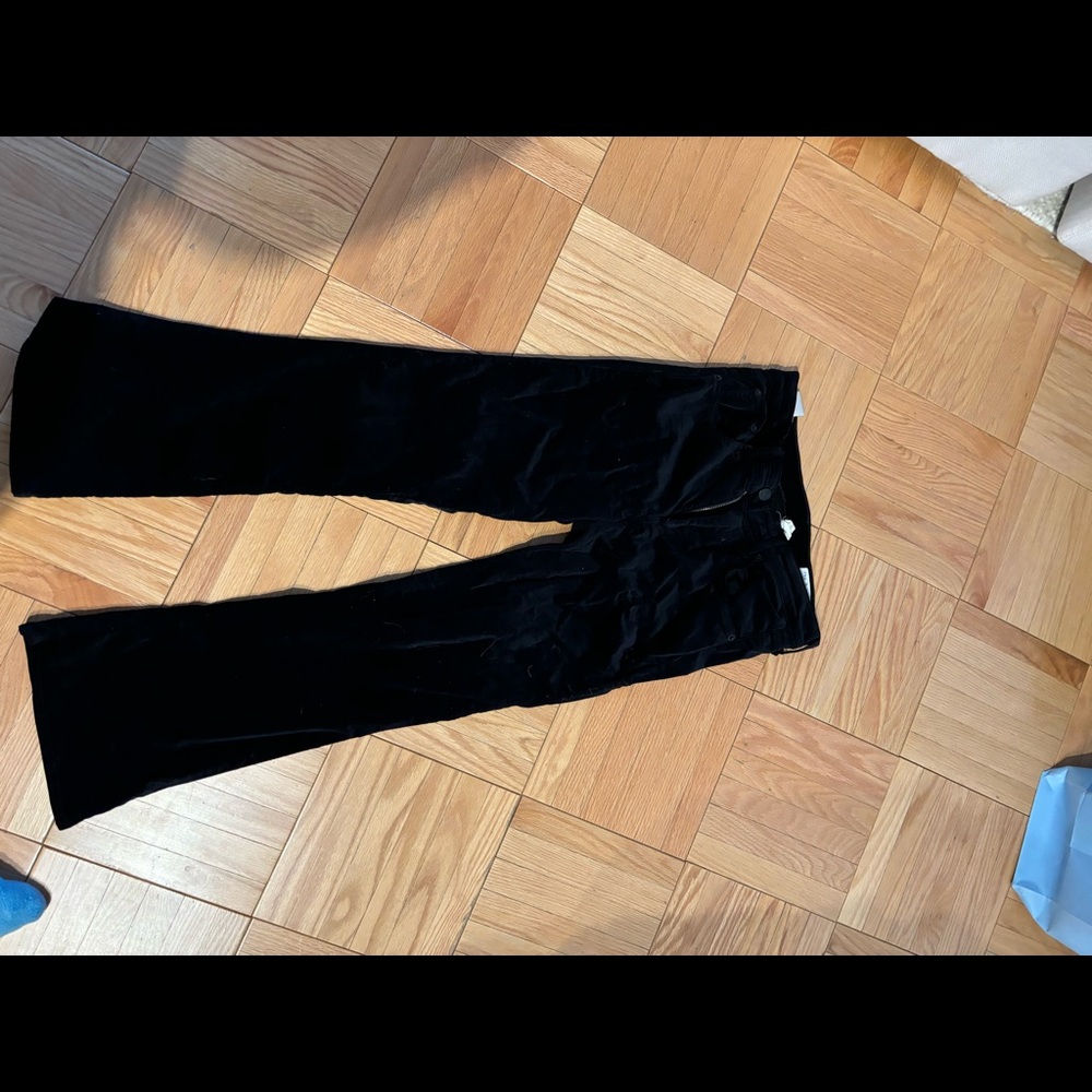 Rag & Bone black velvet cropped flare pants